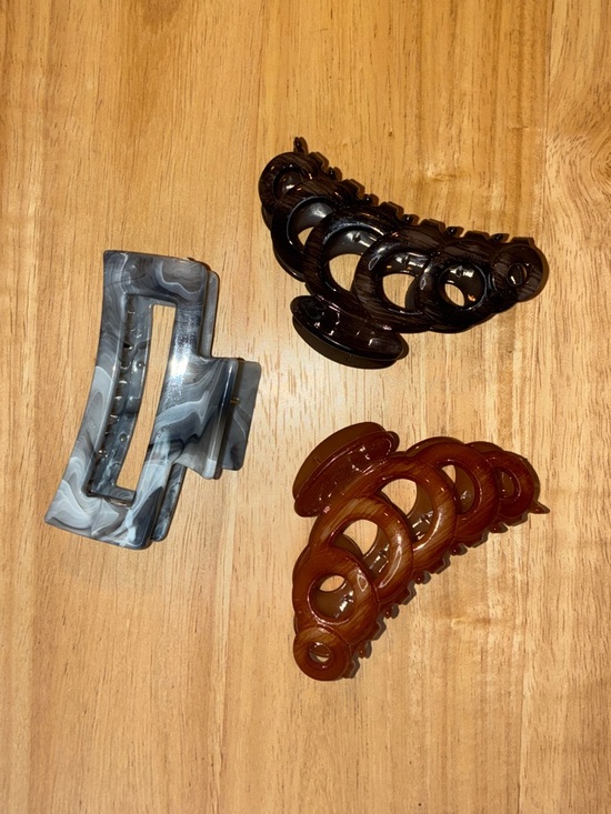 Accessories - Brown, Black & Gray Hair Claw Clip Set - Men Accessories